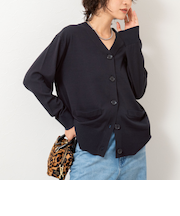《手洗い可能》《セットアップ対応》BIGシルエットVネックカーディガン