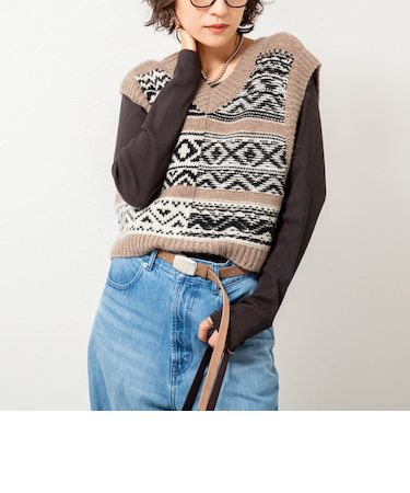 ノルディック柄2WAYベスト