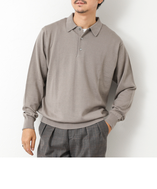 14G成型 ウォッシャブル NSN長袖ポロニット 25AW