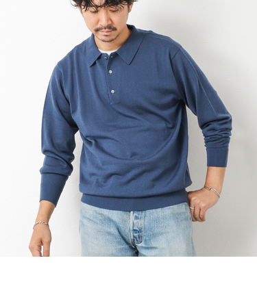 14G成型 ウォッシャブル NSN長袖ポロニット 25AW