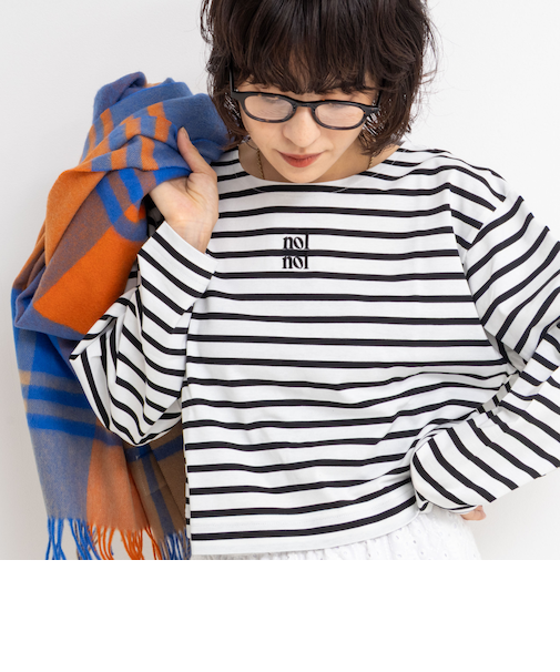 nolnol ウォッシャブルMVSシルケットボーダーショートT