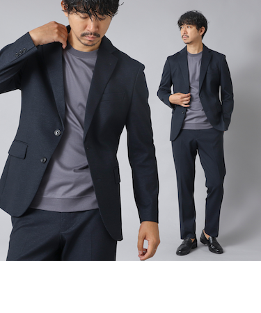【ACTIVE SECT】《セットアップ》ポンチプリントスーツ ジャケット&パンツ 25AW