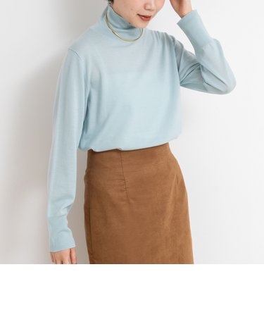 《手洗い可能》18Gウール100%ハイネックプルオーバー