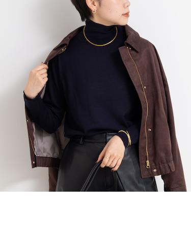 《手洗い可能》18Gウール100%ハイネックプルオーバー