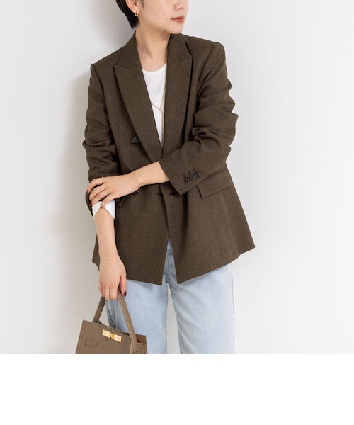 極美品 Nolley’s ウォッシャブルシャークダブルジャケット ブラウン 38 ウォッシャブルシャークダブルジャケット | ノーリーズソフィー