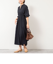 【一部WEB限定色アイテム】ウォッシャブルシャツワンピース