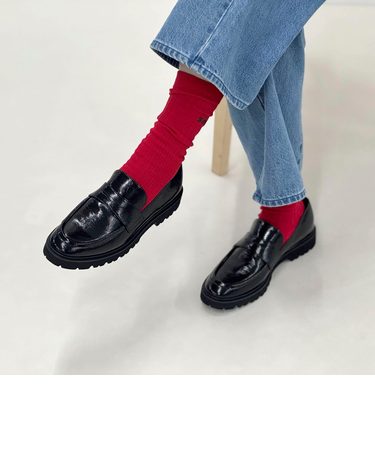 【nolnol/ノルノル】ウール混リブソックス