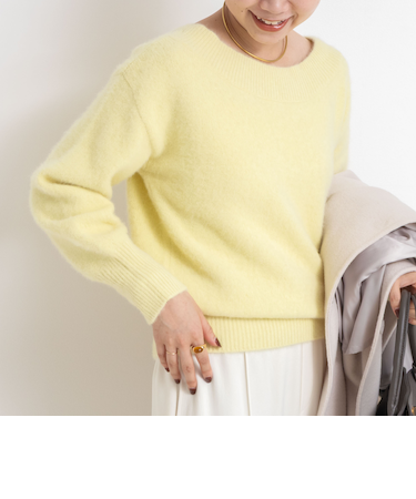 ヘアリー2WAYプルオーバーニット