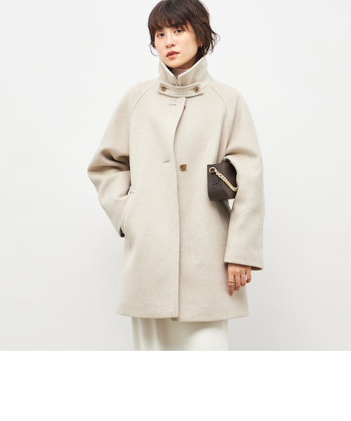 Peace様 専用 【希少 】ルナマティーノ ハーフコート (美品) PECOLAMB ウール カシミヤ ノーカラー ミドル丈コート