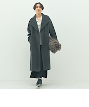 【一部WEB限定色】アンゴラビーバーベルテッドロングコート