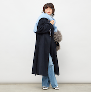 【一部WEB限定色】アンゴラビーバーベルテッドロングコート