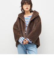 ECOPELフェイクファーショートコート