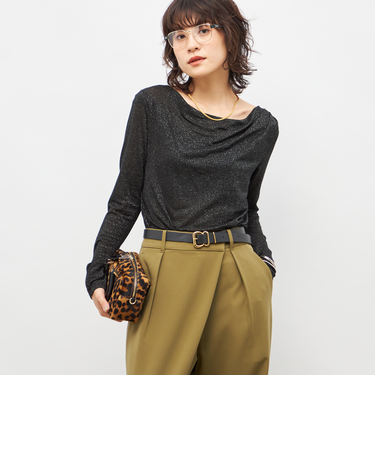 ウォッシャブルカシミヤシルクシアーラメドレープロンT