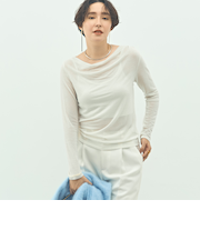 ウォッシャブルカシミヤシルクシアーラメドレープロンT