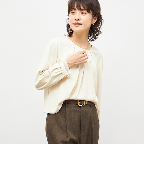 ウォッシャブル2WAYストレッチブラウス