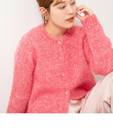 モヘアスパンコールカーディガン