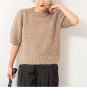 モヘアスパンコール半袖ニット