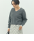 ヘアリーストレッチVネックプルオーバーニット
