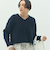 ヘアリーストレッチVネックプルオーバーニット