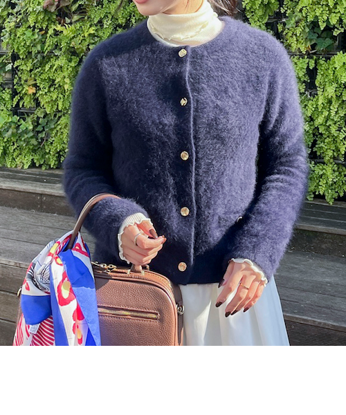 ヘアリークルーネックニットジャケット｜ノーリーズの通販｜&mall