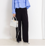 ウォッシャブル裏起毛イージーワイドパンツ