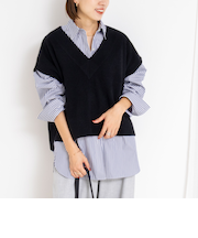 ウォッシャブルヘアリーＶネックベスト