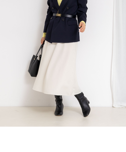 セットアップ対応》ウォッシャブルウール調フレアスカート