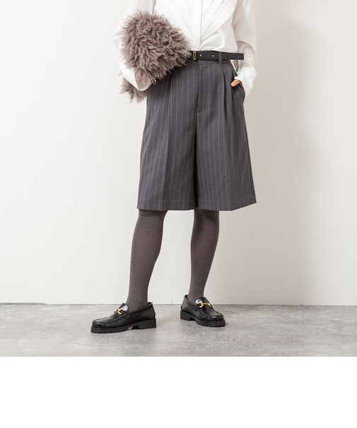 ウォッシャブルフラノ風ハーフパンツ