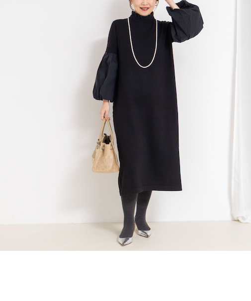 【MARILYN MOON/マリリーンムーン】14gwool 2way sleeve one-piece