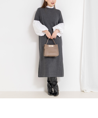 【MARILYN MOON/マリリーンムーン】14gwool 2way sleeve one-piece