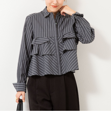 【MARILYN MOON/マリリーンムーン】layered raffle blouse