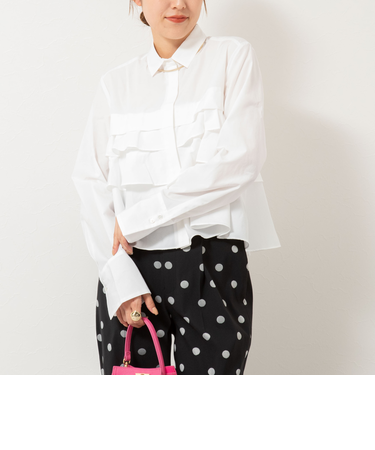 【MARILYN MOON/マリリーンムーン】layered raffle blouse