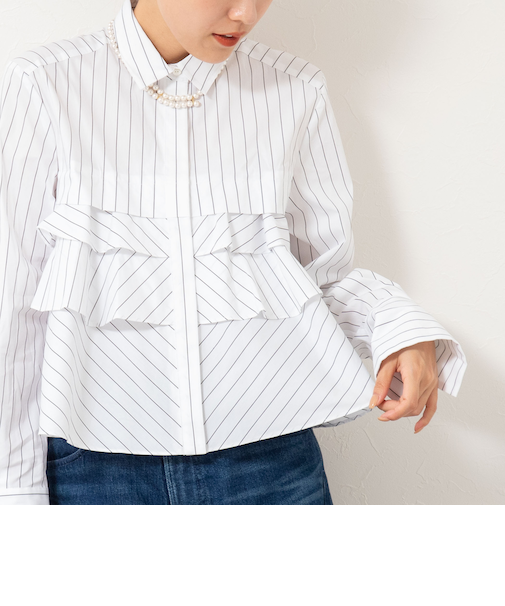 【MARILYN MOON/マリリーンムーン】layered raffle blouse