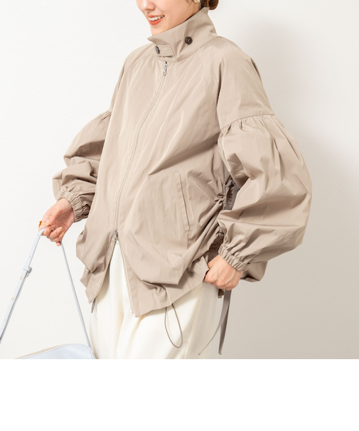 【MARILYN MOON/マリリーンムーン】volume sleeve taffeta mid blouson