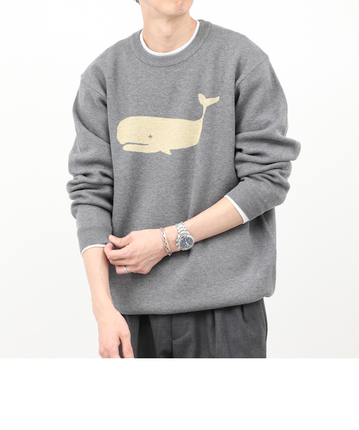 クジラWJQ ダブルジャカードニット 25AW