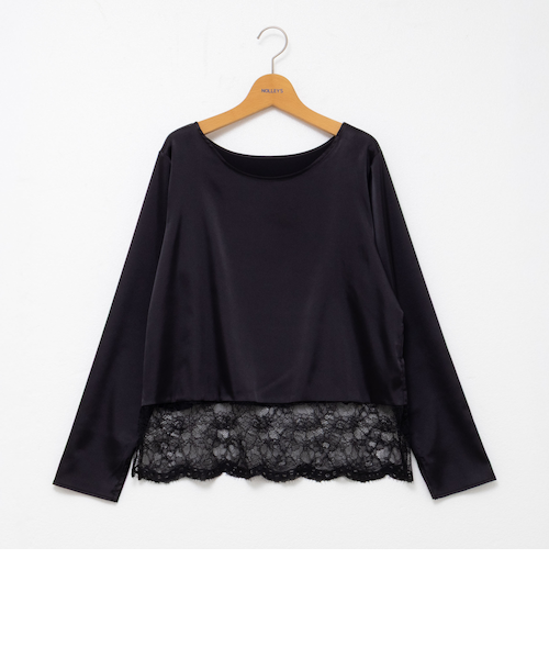 NOLLEY'S ウォッシャブル裾レース2WAYオトナサテンブラウス ウォッシャブル裾レース2WAYオトナサテンブラウス｜ノーリーズの通販