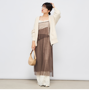 ウォッシャブルチュールキャミワンピース