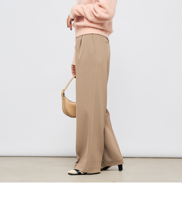 ウォッシャブル強撚ツイルワイドパンツ