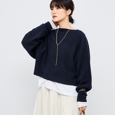 《手洗い可能》ウォッシャブルヘアリーショート丈プルオーバー