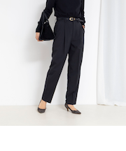 《セットアップ対応》ウォッシャブルタックテーパードパンツ