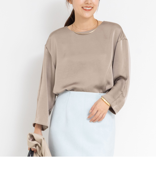 ウォッシャブル2WAYサテンブラウス