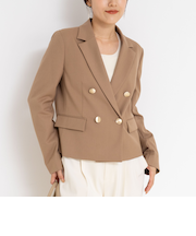 《セットアップ対応》ウォッシャブルウール混ツイルショートジャケット