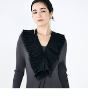 タフタ＆チュールプリーツつけ襟