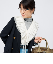 タフタ＆チュールプリーツつけ襟