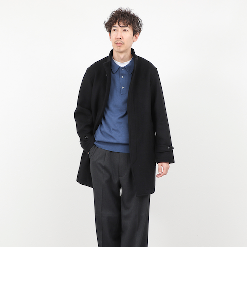 《ビジカジ対応》尾州ビーバースタンドカラーコート 25AW