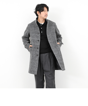 《ビジカジ対応》尾州ビーバースタンドカラーコート 25AW