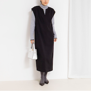 ウォッシャブルフラノ風ジャンパーワンピース