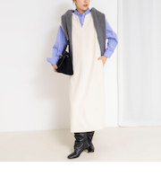 ウォッシャブルフラノ風ジャンパーワンピース