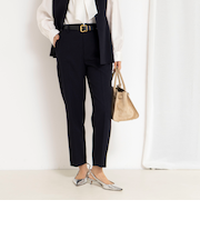 《セットアップ対応》ウォッシャブルサージストレッチストレートパンツ