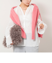 ウォッシャブルシアーコットンフリル襟ブラウス